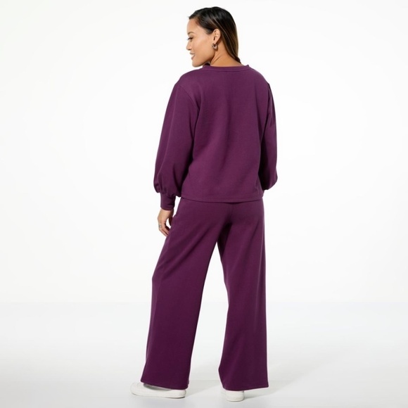 G By Giuliana So Soft French Terry 2-piece Top and Pant Set Ink Blue NWOT - Picture 3 of 4